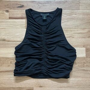 House of Harlow 1960 Black Ruched Crop Top